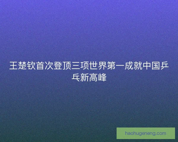 王楚钦首次登顶三项世界第一成就中国乒乓新高峰