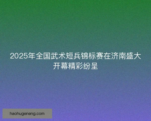 2025年全国武术短兵锦标赛在济南盛大开幕精彩纷呈