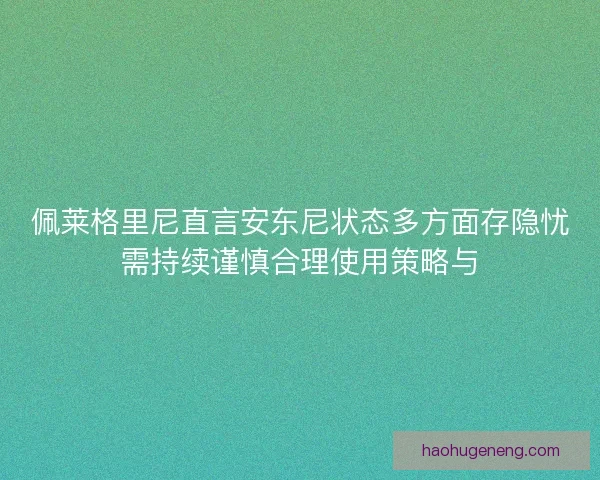 佩莱格里尼直言安东尼状态多方面存隐忧需持续谨慎合理使用策略与