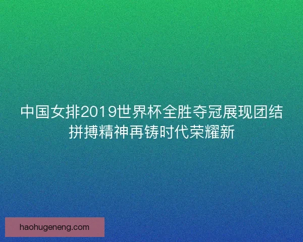 中国女排2019世界杯全胜夺冠展现团结拼搏精神再铸时代荣耀新