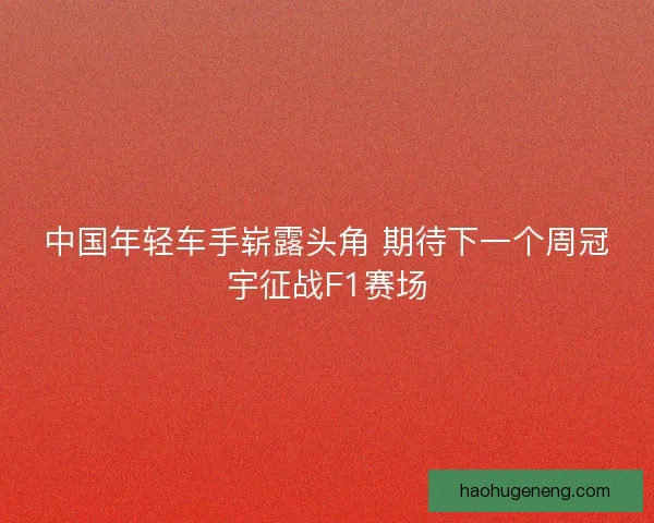 中国年轻车手崭露头角 期待下一个周冠宇征战F1赛场